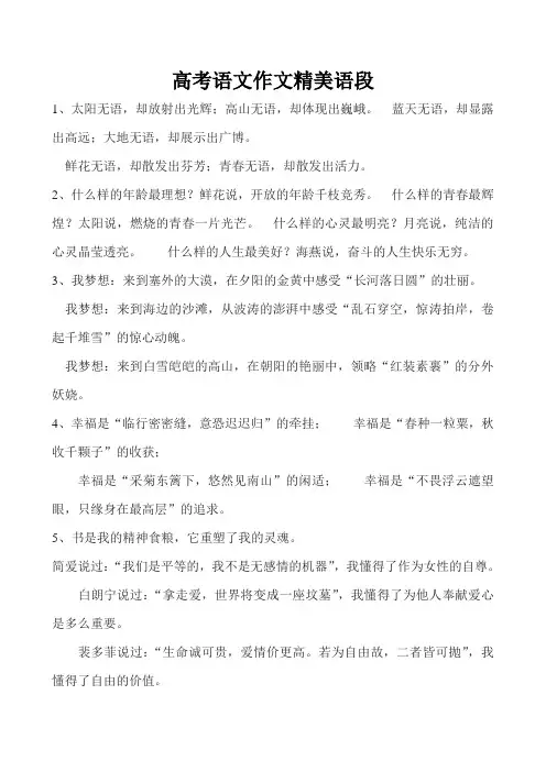 高考语文作文精美语段