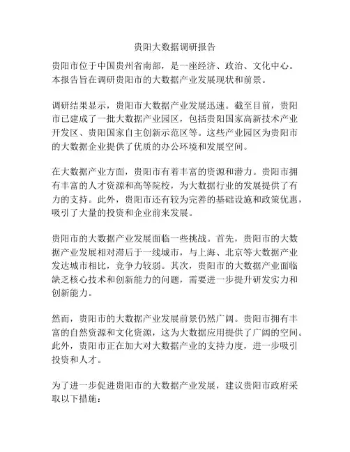 贵阳大数据调研报告