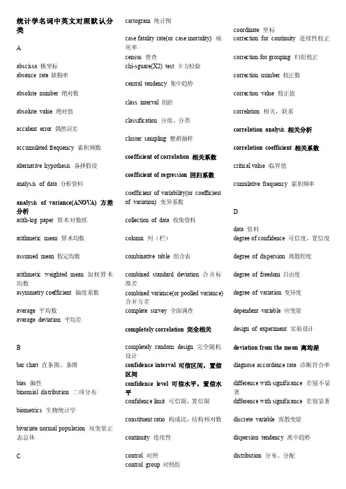 专业英语回归分析关键词[整理版]
