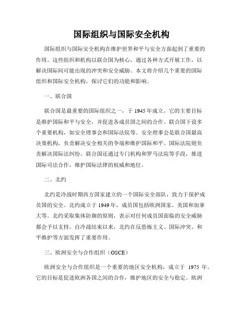 国际组织与国际安全机构