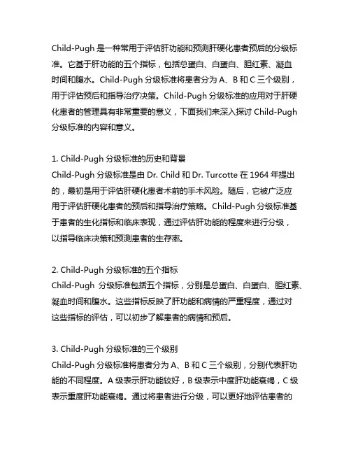 child-pugh的分级标准