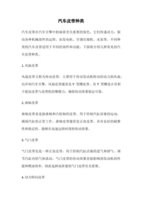 汽车皮带种类