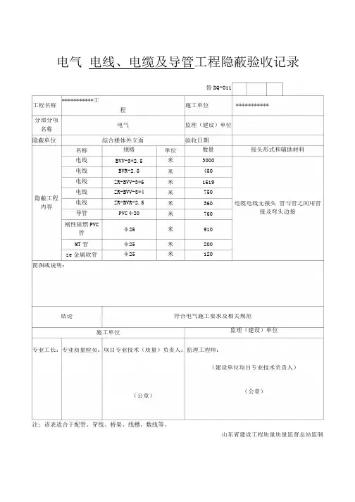 亮化工程结算表格资料