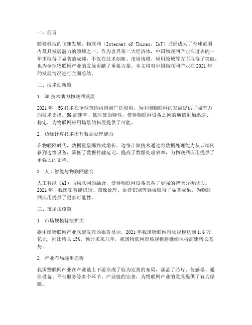 中国物联网年终总结范文