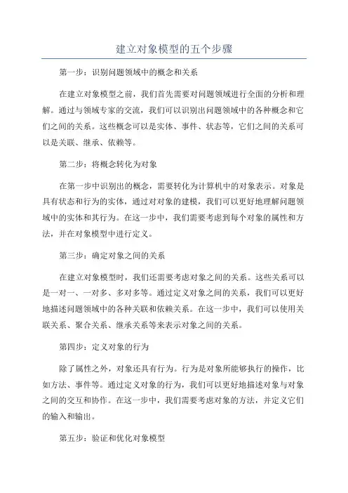 建立对象模型的五个步骤