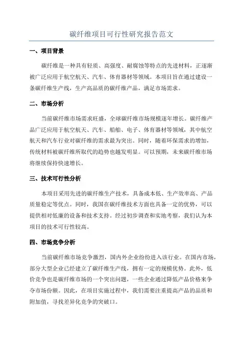 碳纤维项目可行性研究报告范文