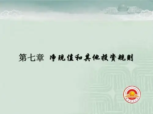 _第七章_净现值和投资评价的其他方法