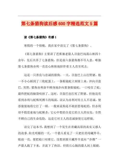 第七条猎狗读后感600字精选范文5篇