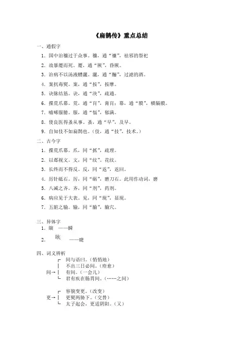 扁鹊传重点总结