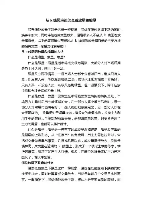 从k线图应该怎么看放量和缩量