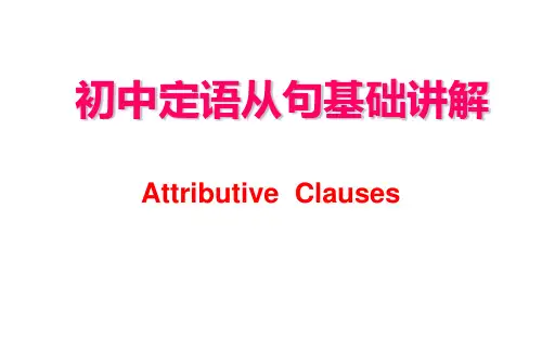 初中定语从句基础讲解 课件(共22张)