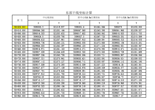 道路坐标计算表(有公式)