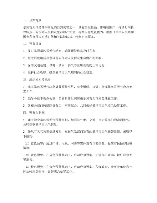 暴风雪天气处置预案