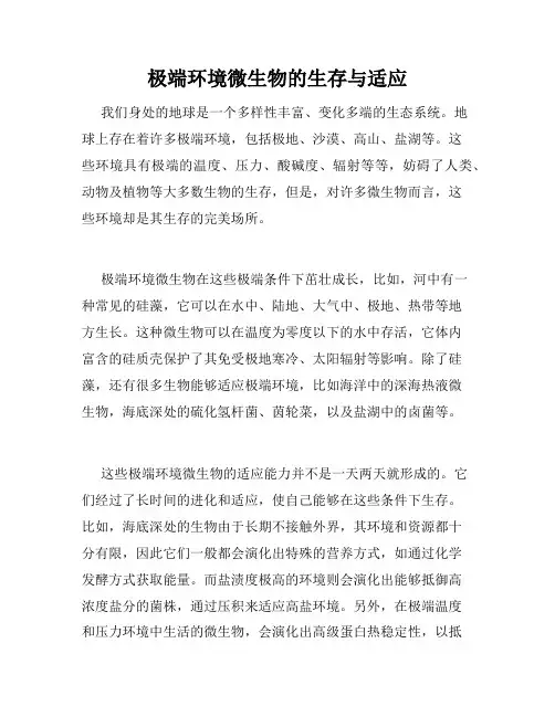 极端环境微生物的生存与适应