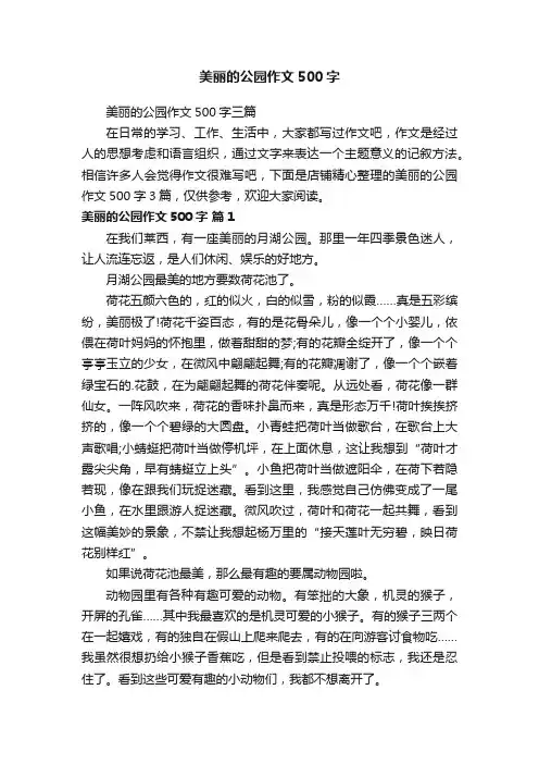 美丽的公园作文500字