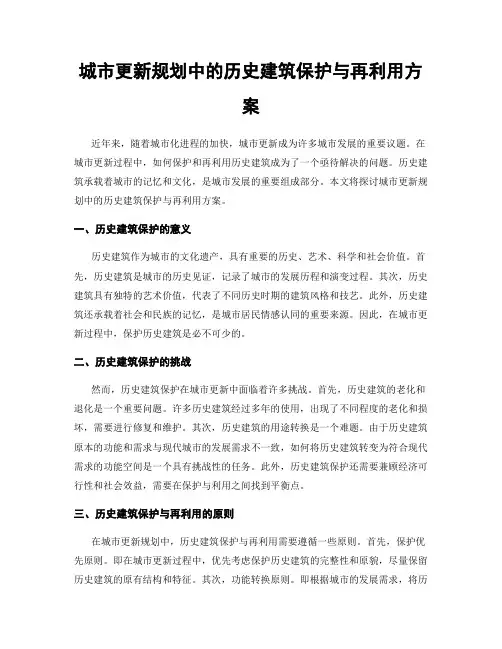 城市更新规划中的历史建筑保护与再利用方案