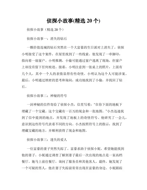 侦探小故事(精选20个)