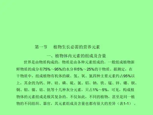 植物营养基础知识培训农化服务之PPT
