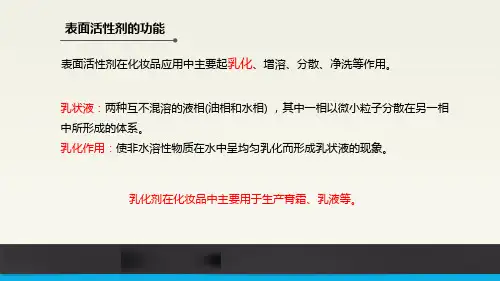 化妆品原料：表面活性剂的功能