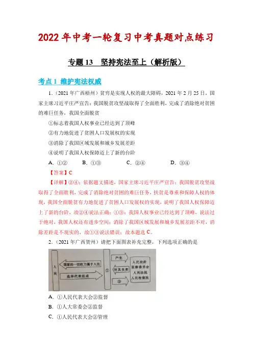 专题13  坚持宪法至上(解析版)
