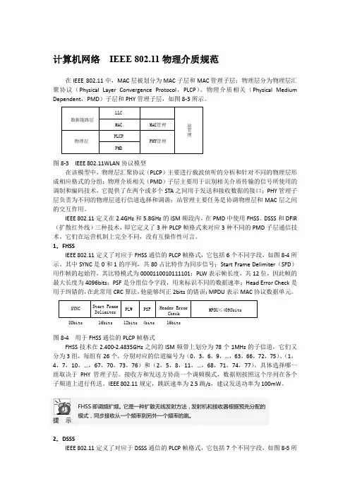 计算机网络  IEEE 802.11物理介质规范