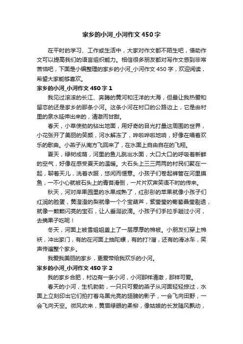 家乡的小河_小河作文450字