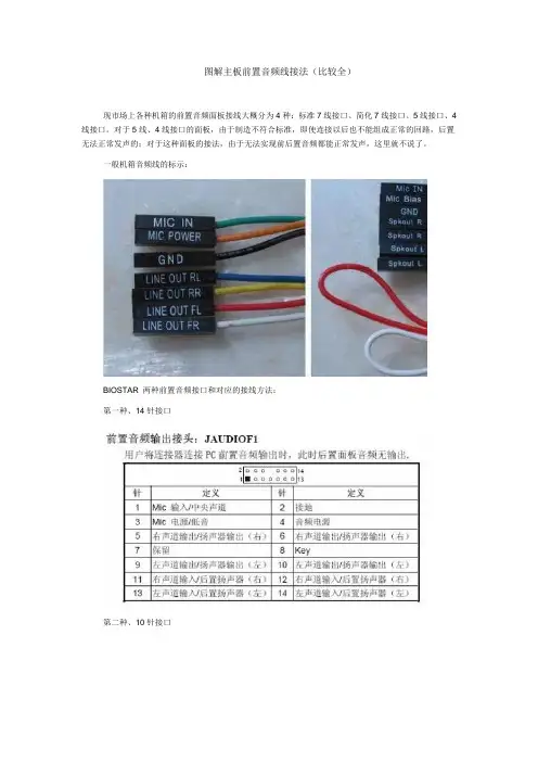 图解主板前置音频线接法