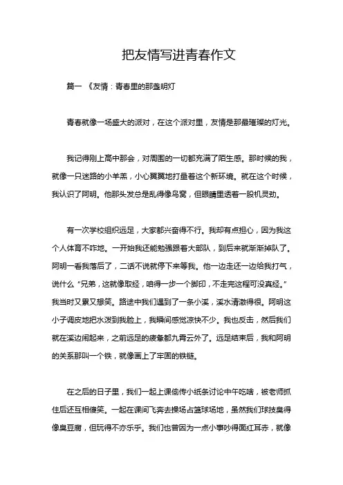 把友情写进青春作文