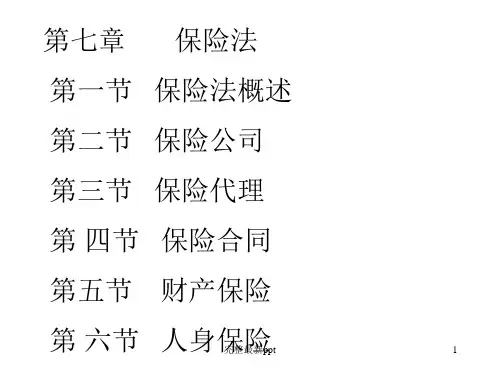 保险法概述ppt课件