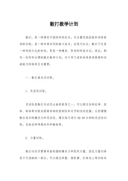 散打教学计划