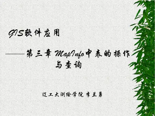 第三章 MapInfo中表的操作与查询