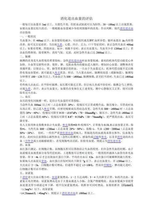 消化道出血量的评估