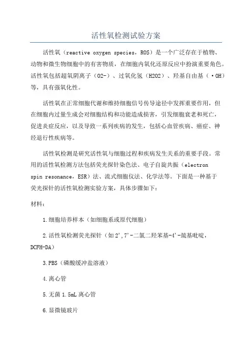 活性氧检测试验方案
