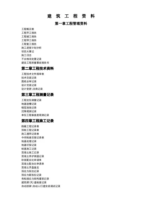 建筑工程资料(全套)