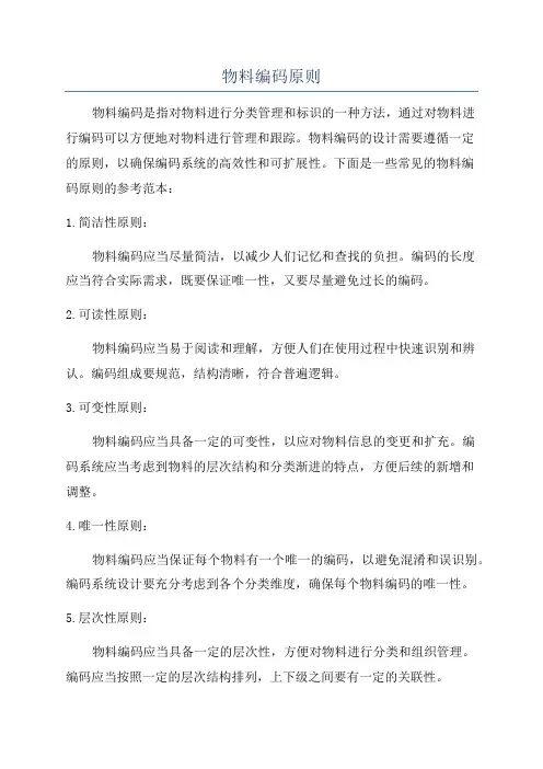 物料编码原则