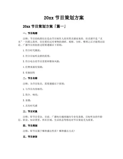 节目策划方案