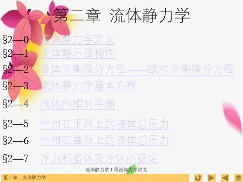 流体静力学工程流体力学讲义