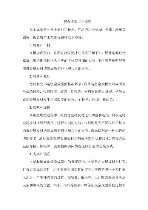 钣金成型工艺流程