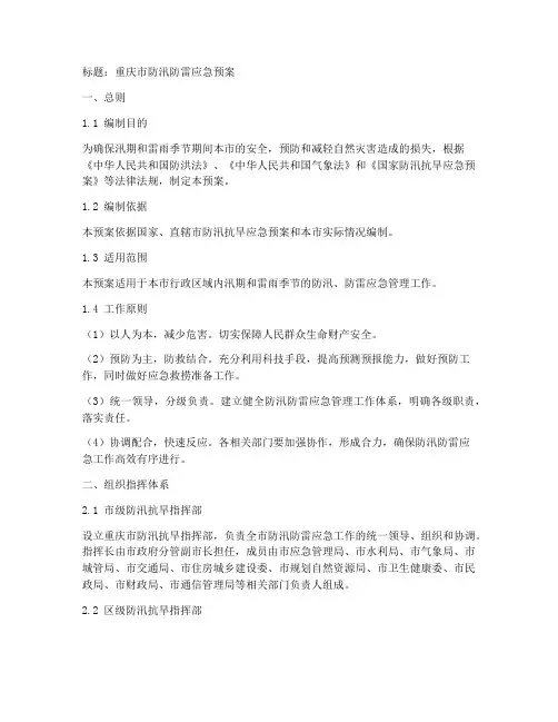 重庆防汛_防雷应急预案