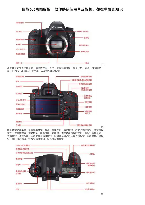 佳能5d3功能解析，教你熟练使用单反相机，都在学摄影知识