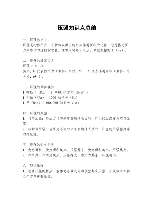 压强知识点总结