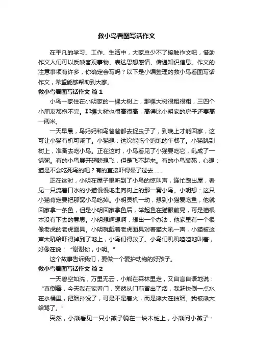 救小鸟看图写话作文（通用56篇）