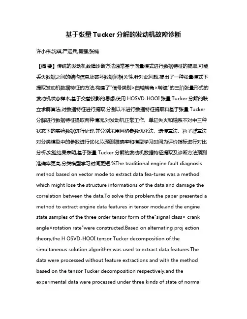 基于张量Tucker分解的发动机故障诊断