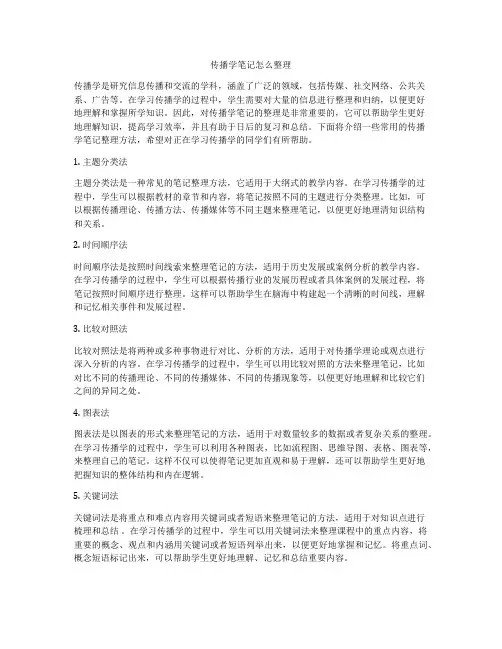 传播学笔记怎么整理