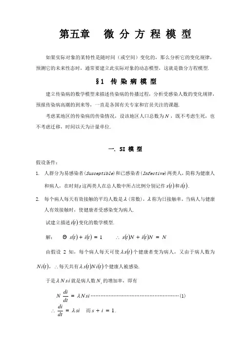 数学建模之传染病模型