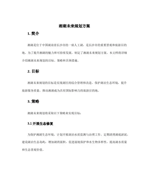 湘湖未来规划方案