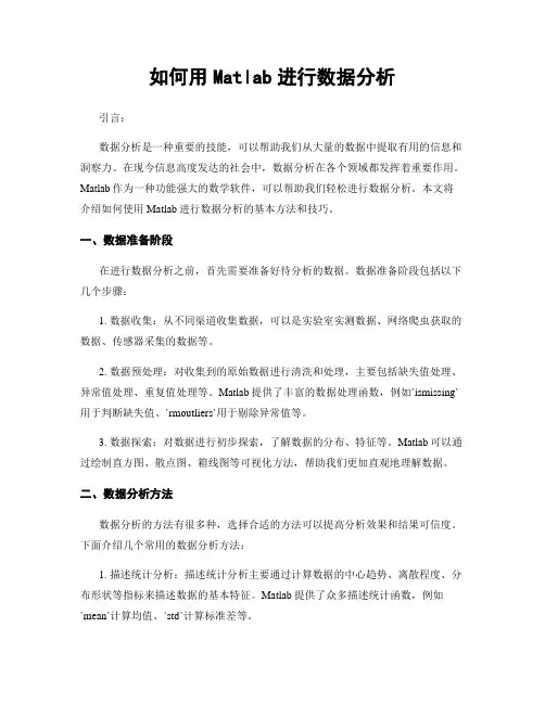 如何用Matlab进行数据分析