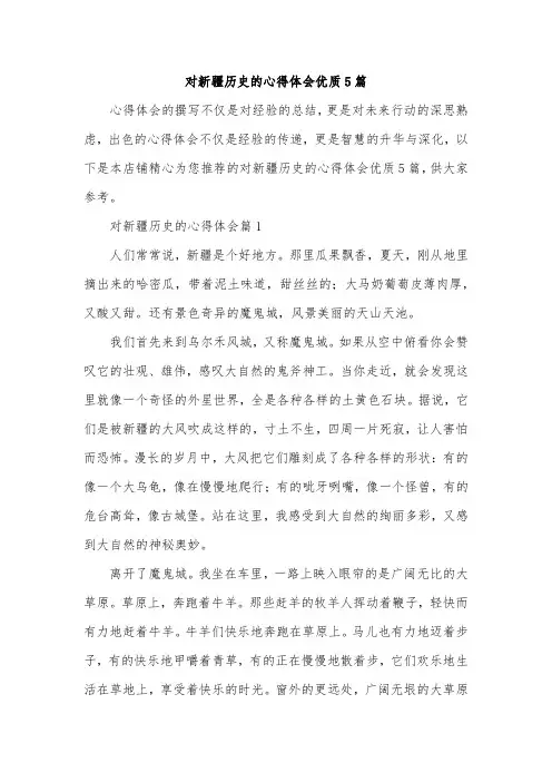 对新疆历史的心得体会优质5篇