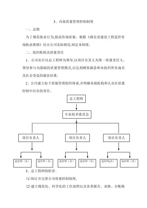 工程造价审计内部质量管理控制制度