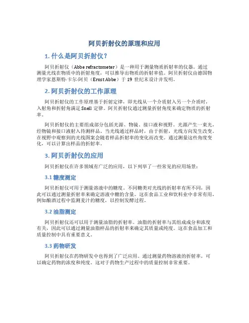 阿贝折射仪的原理和应用